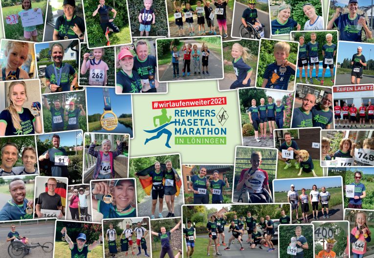 Bildercollage des Remmers Hasetal Marathons