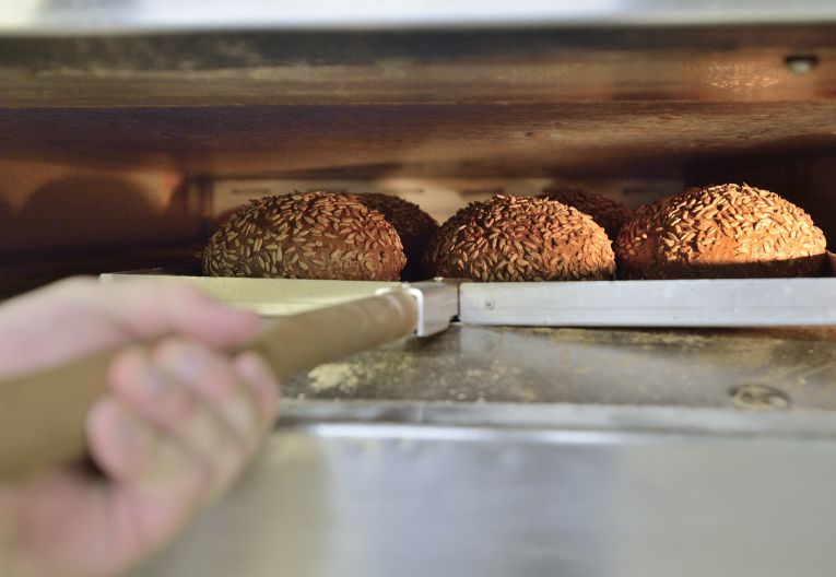 Brötchen im Ofen